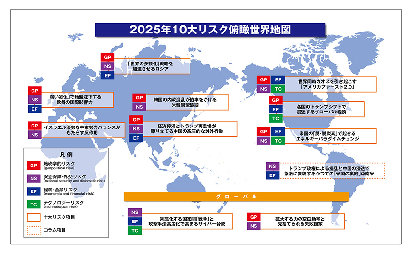 2024年10大リスク俯瞰世界地図